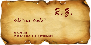 Róna Zoé névjegykártya
